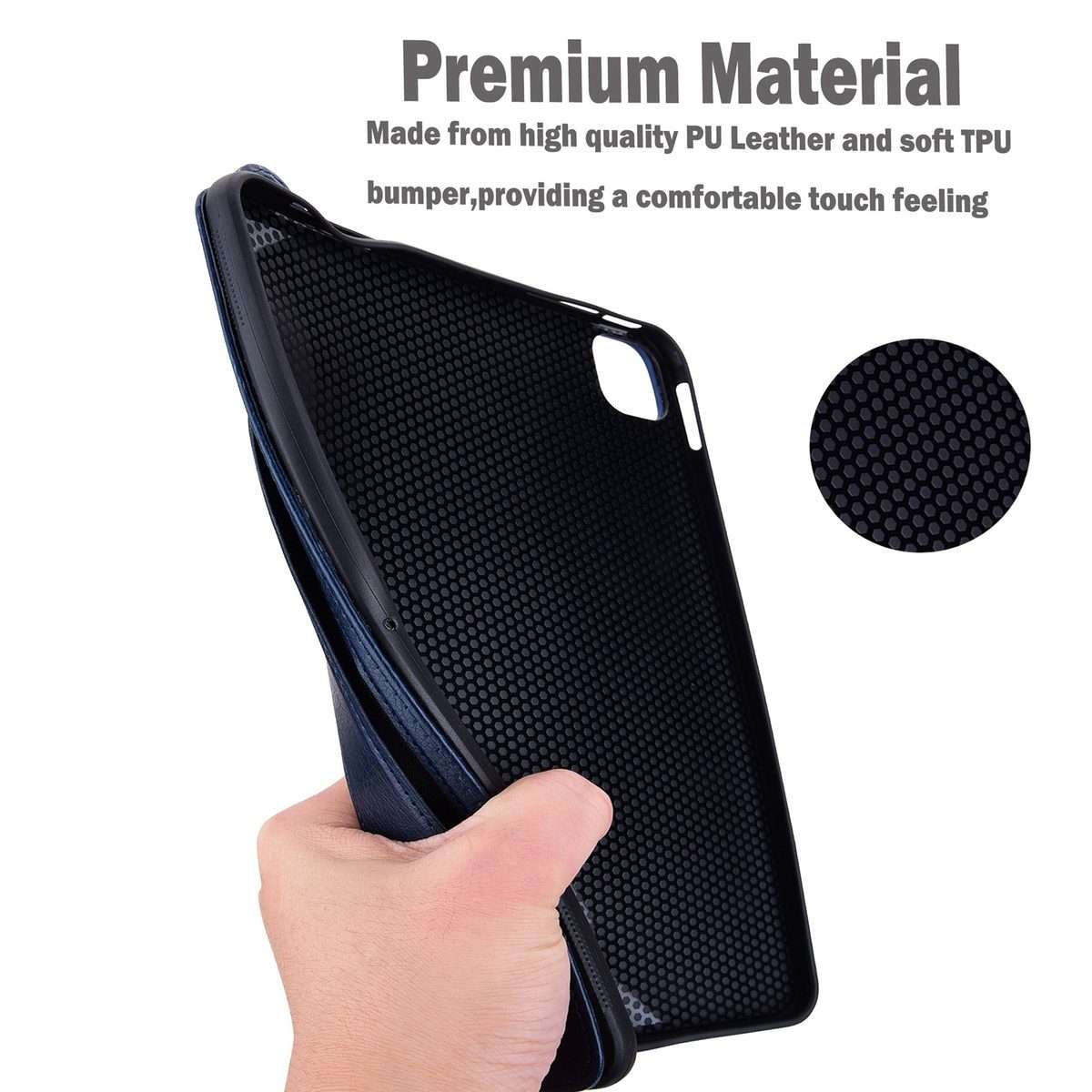 For Amazon Kindle Paperwhite 12th 2024 TPU Leather Back Tablet Case with Wristband(Dark Blue)