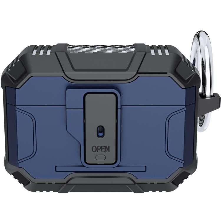 For AirPods Pro 3 Non-slip TPU+PC Shockproof Earphones Case with Hook(Blue)
