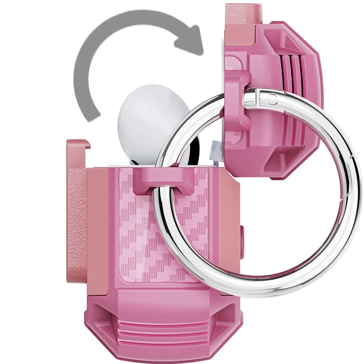 For AirPods Pro 3 TPU + PC Shockproof Earphones Case with Hook(Pink)