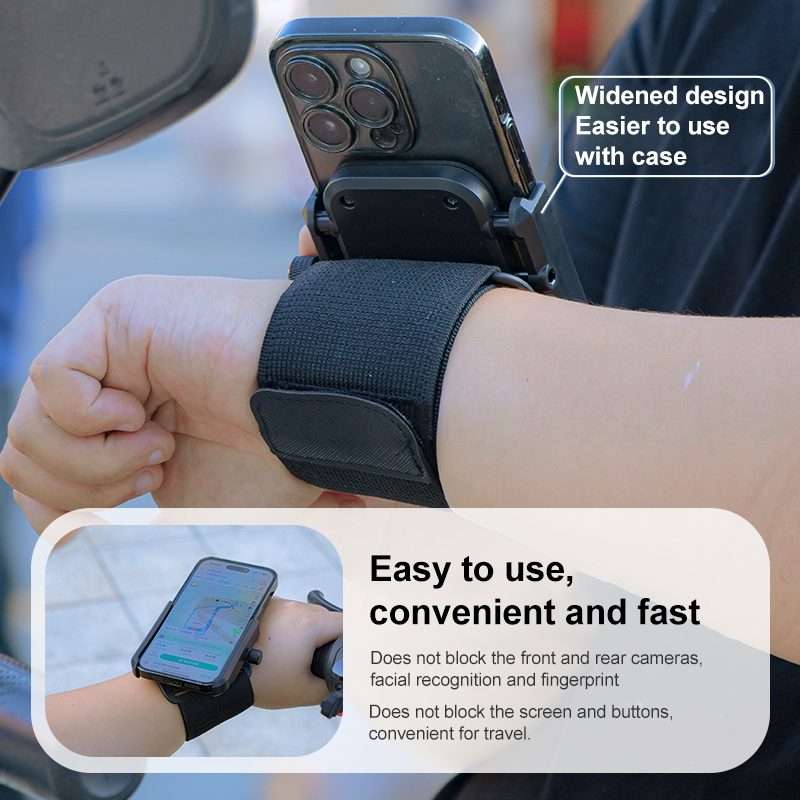 Elastic Wristband Hands Free Phone Clamp Holder, Wristband Length:24cm(Black)
