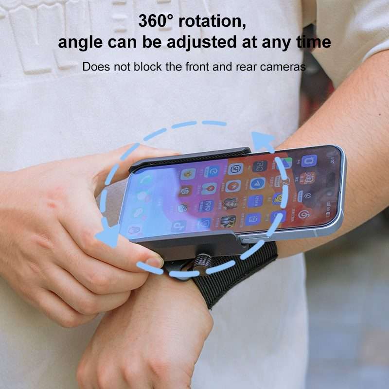 Elastic Wristband Hands Free Phone Clamp Holder, Wristband Length:38cm(Black)