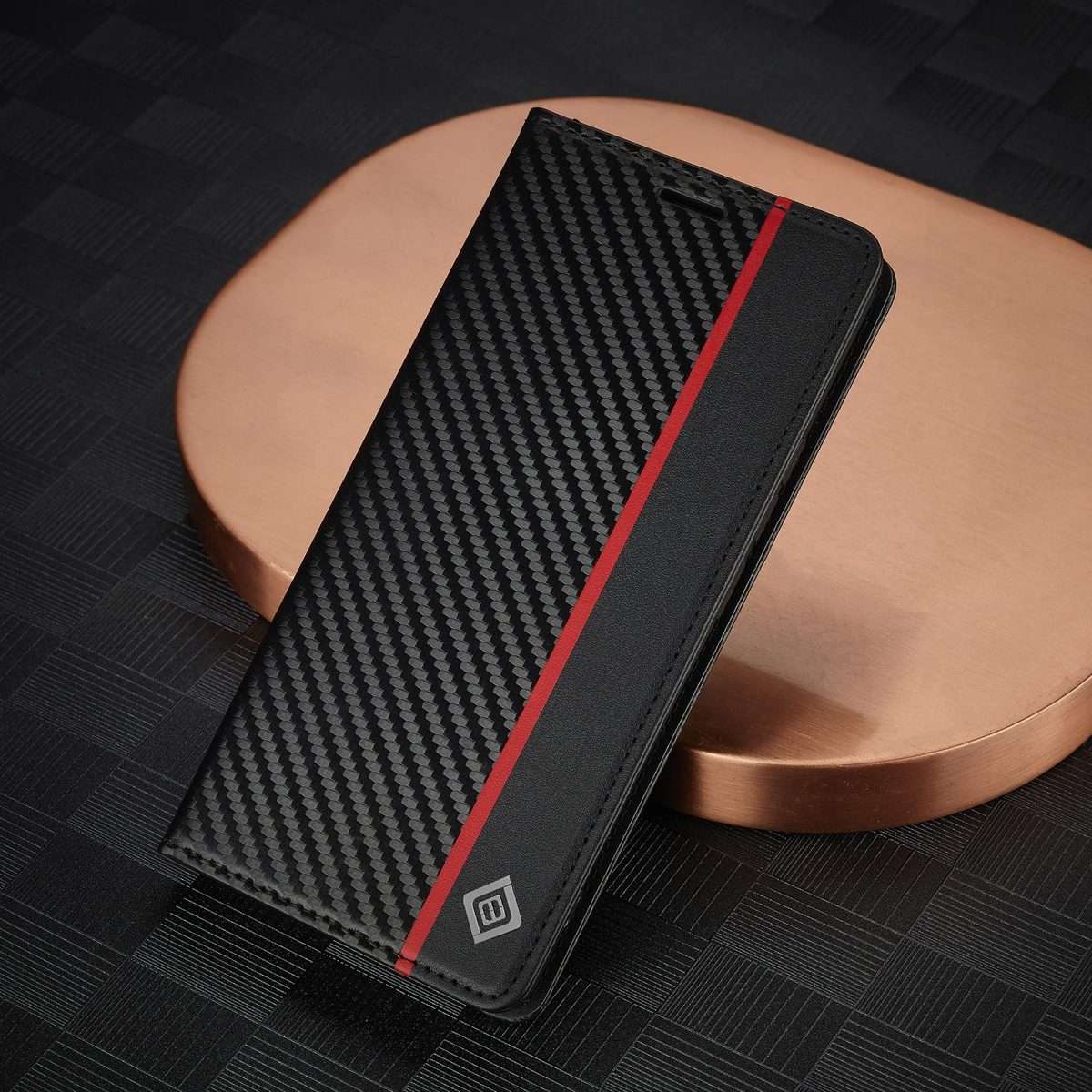 For Redmi Note 14 Pro 4G LC.IMEEKE Carbon Fiber Leather Phone Case(Vertical Black)