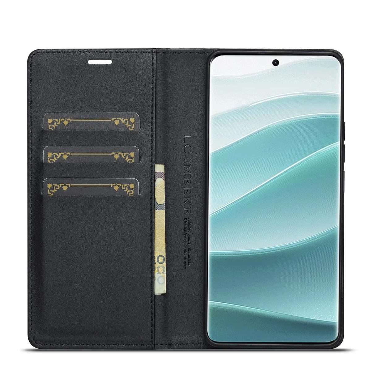 For Redmi Note 14 Pro 4G LC.IMEEKE Carbon Fiber Leather Phone Case(Horizontal Black)