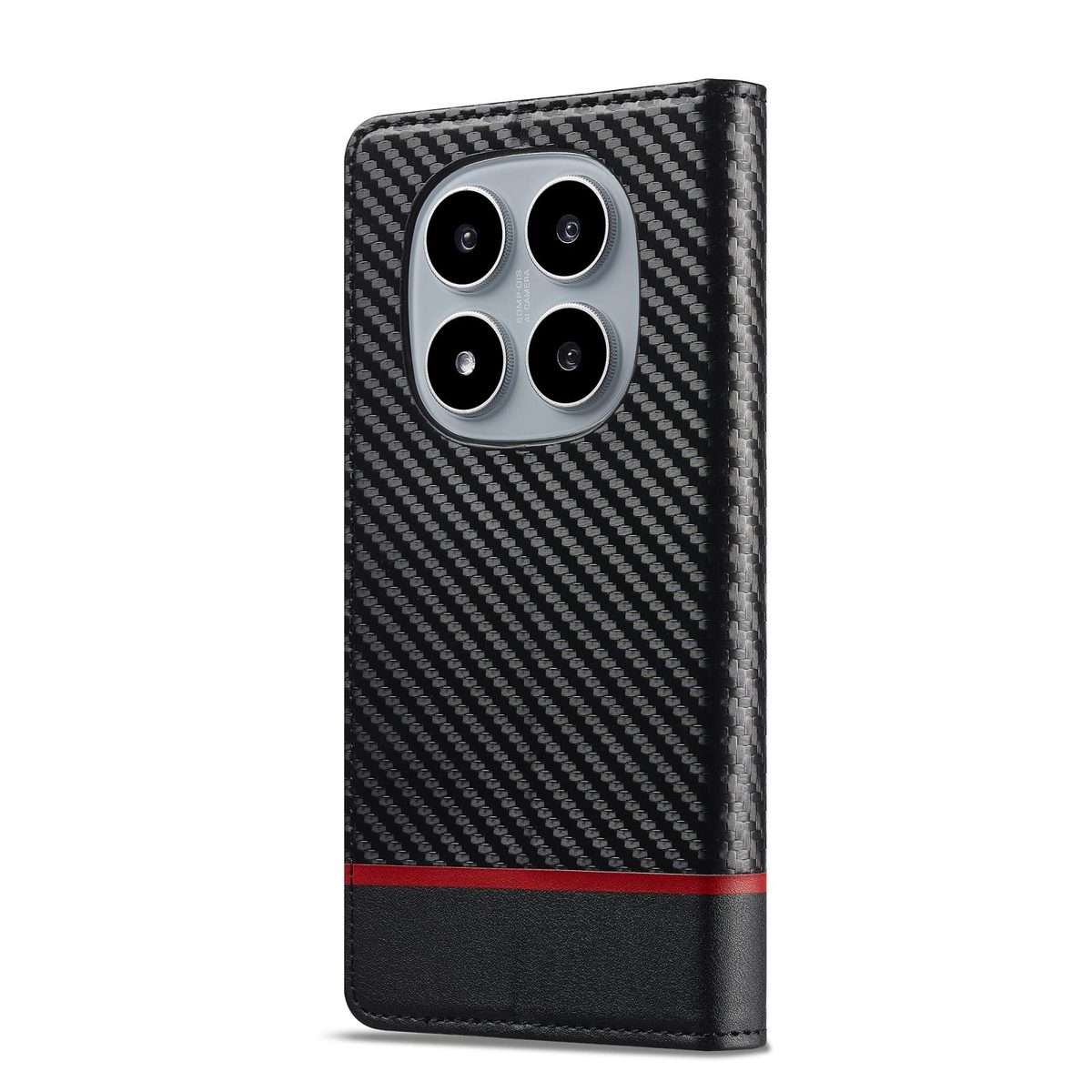For Redmi Note 15 Pro 5G Global 163.6mm LC.IMEEKE Carbon Fiber Leather Phon ... (Horizontal Black)