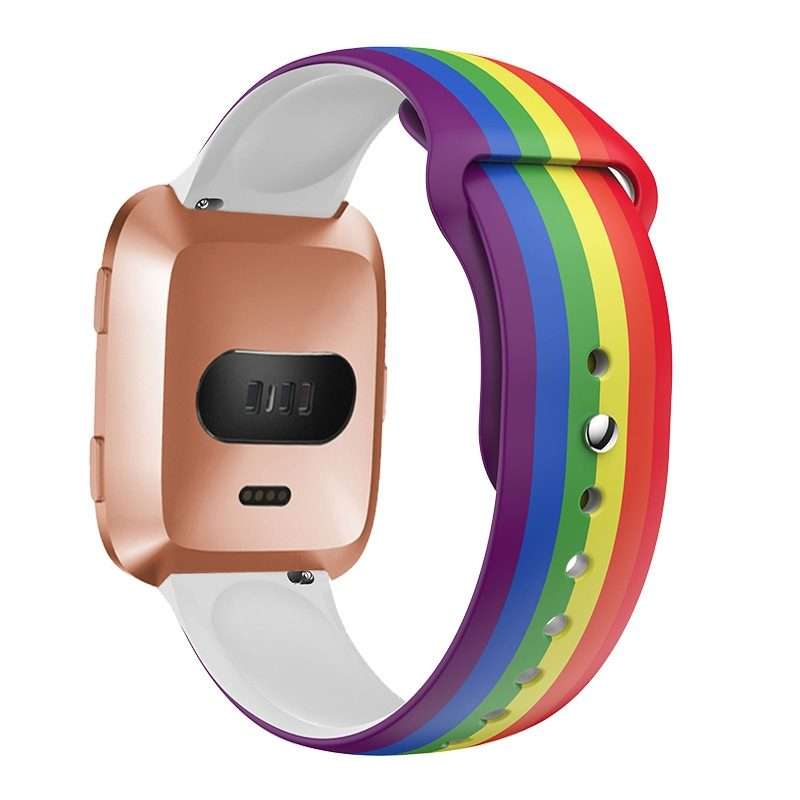 For Fitbit Versa 2 / Lite 22mm Reverse Buckle Printed Silicone Watch Band(Starry Sky)