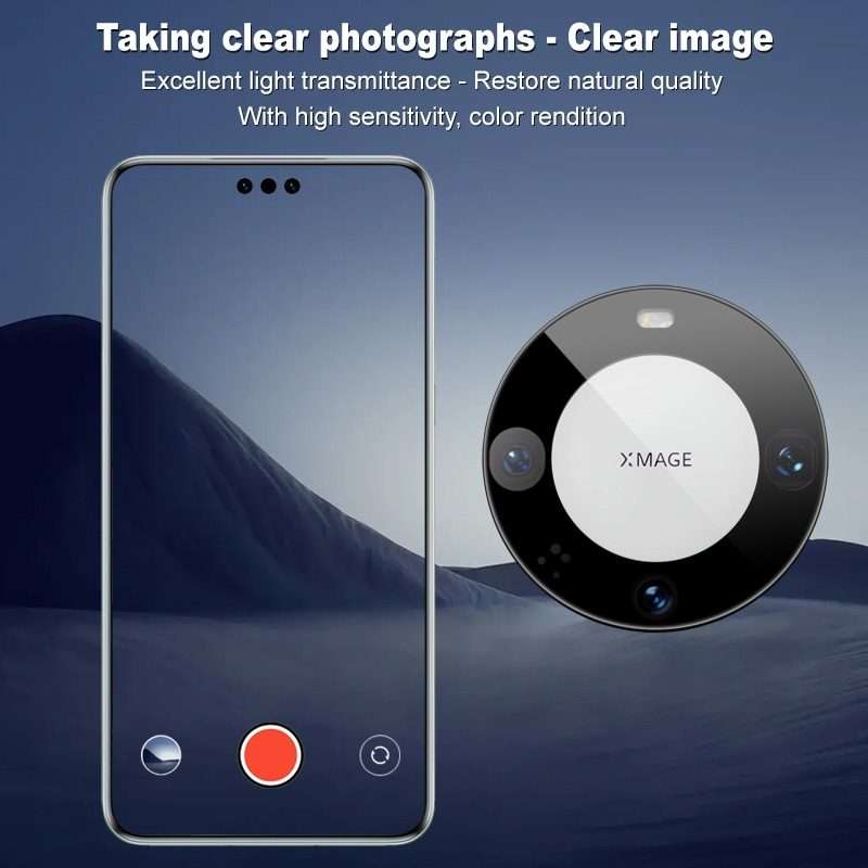 For Huawei Mate 60 Pro imak Black Version HD Glass Rear Camera Lens Film, Self-positioning Version