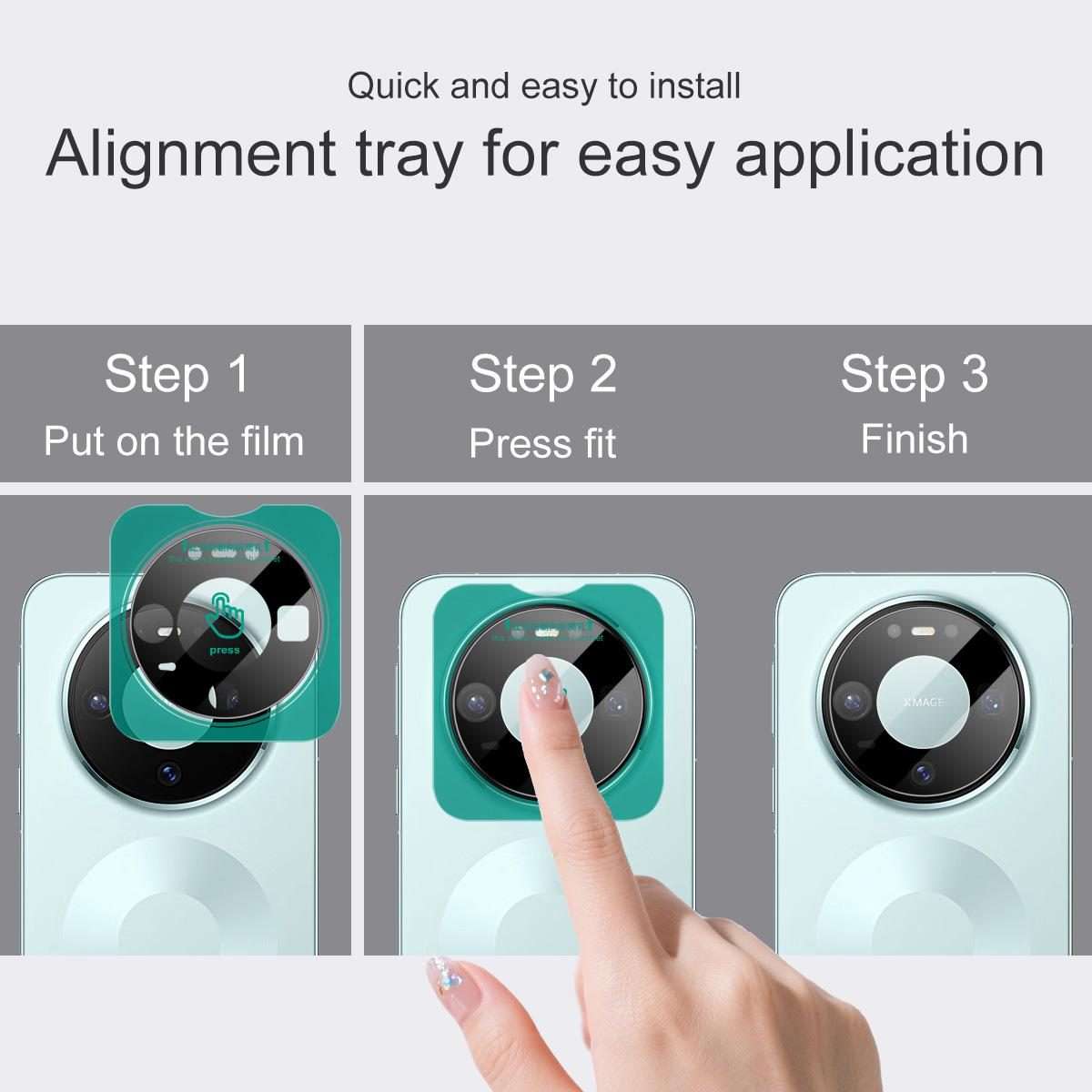 For Huawei Mate 80/Mate 80 Pro imak Black Version HD Glass Rear Camera Lens Film, Self-positioning