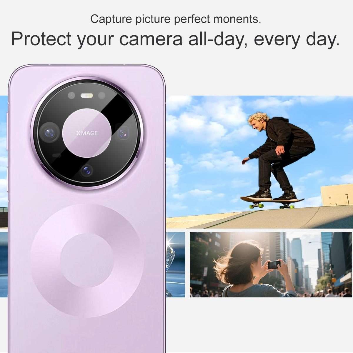 For Huawei Mate 80/Mate 80 Pro imak Black Version HD Glass Rear Camera Lens Film, Self-positioning