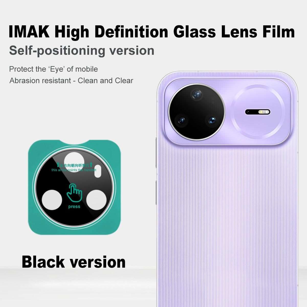 For Huawei nova 15 Pro imak Black Version HD Glass Rear Camera Lens Film, Self-positioning Version