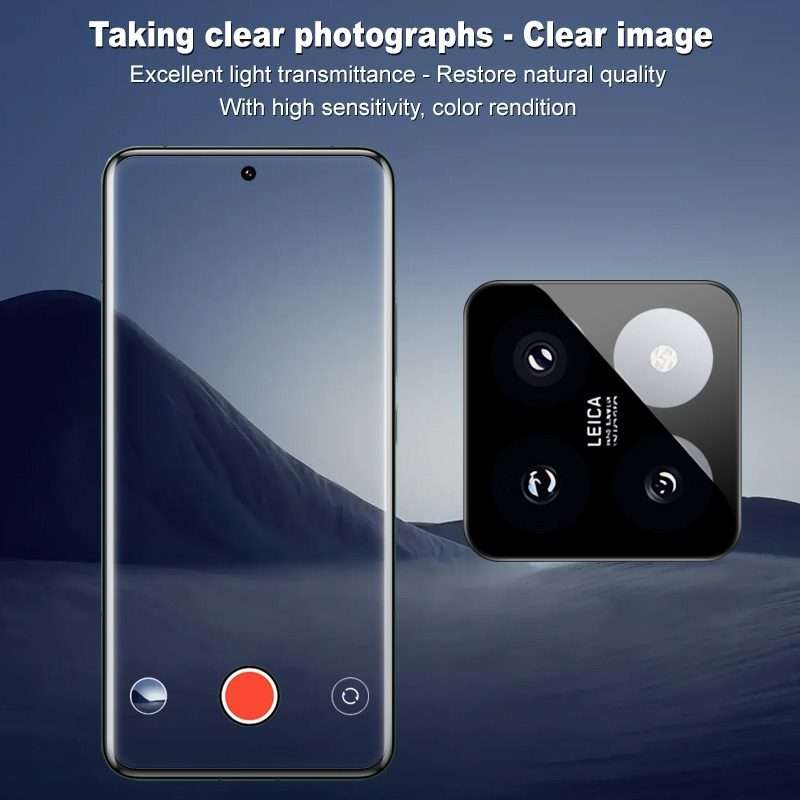 For Xiaomi 14 Pro imak Black Version HD Glass Rear Camera Lens Film, Self-positioning Version
