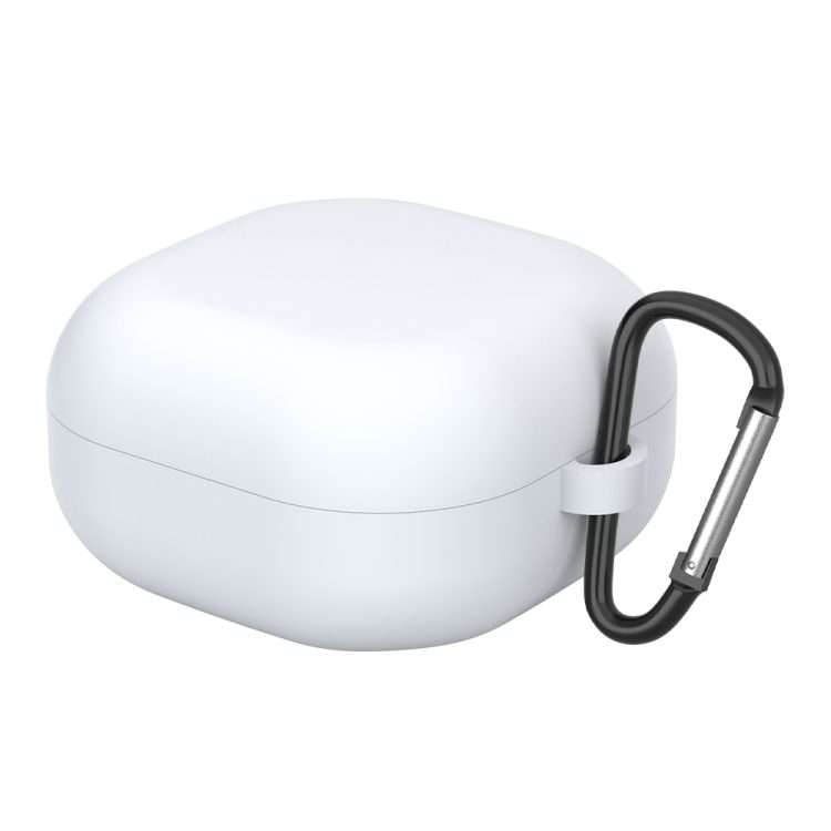 For Samsung Galaxy Buds Live Solid Color Anti-fall Earphone Protective Case with Hook(White)