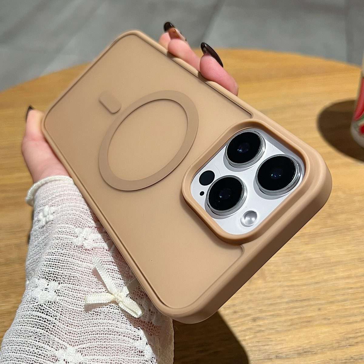 For iPhone 16 Pro Max Frosted Skin Feel MagSafe Phone Case(Desert Gold)