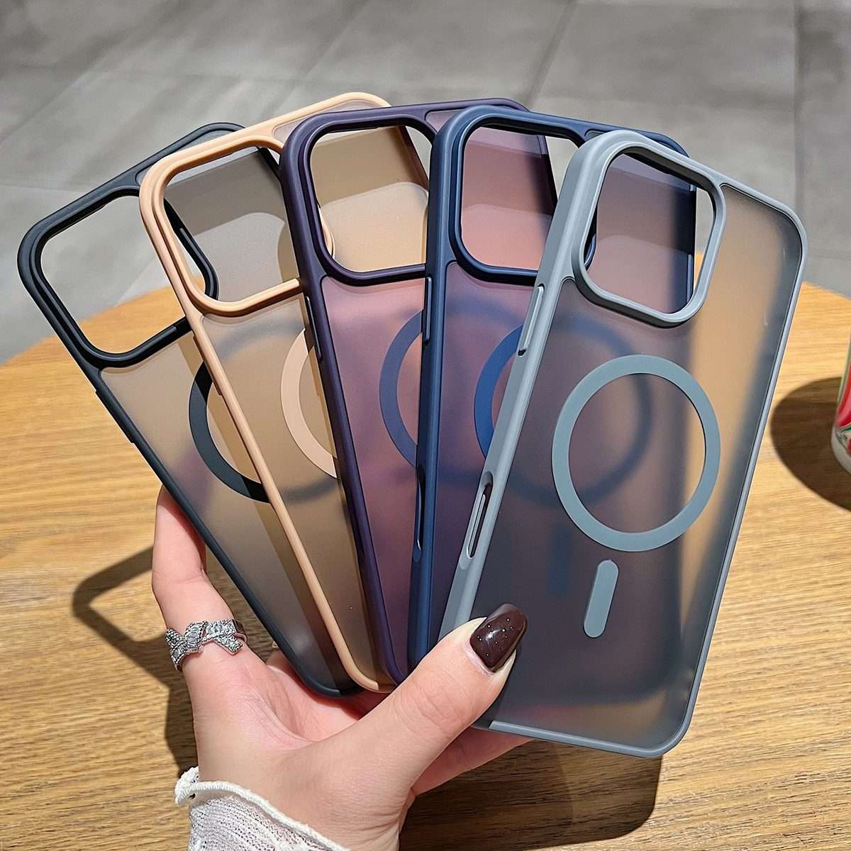 For iPhone 16 Pro Max Frosted Skin Feel MagSafe Phone Case(Desert Gold)