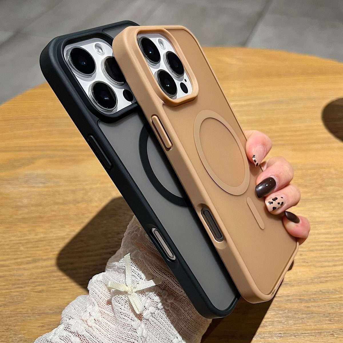 For iPhone 16 Pro Max Frosted Skin Feel MagSafe Phone Case(Desert Gold)
