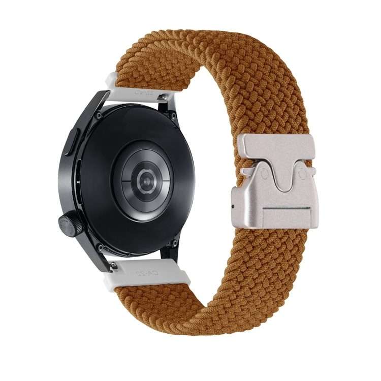 20mm Snap Button Nylon Braided Watch Band(Coffee)