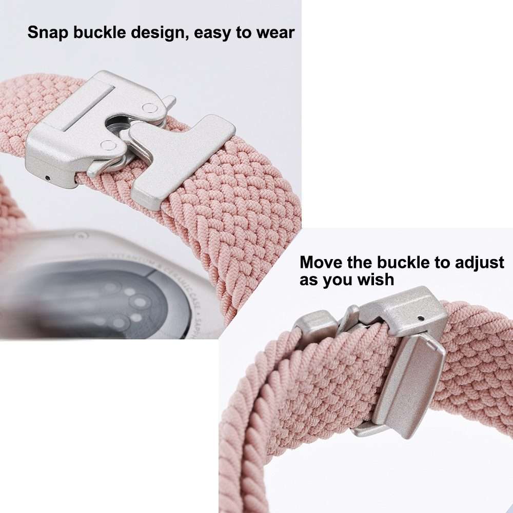 20mm Snap Button Nylon Braided Watch Band(Coffee)