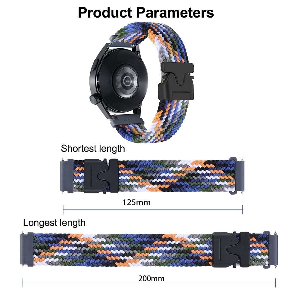 20mm Snap Button Nylon Braided Watch Band(Coffee)