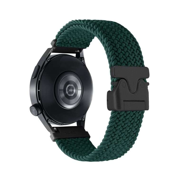 20mm Snap Button Nylon Braided Watch Band(Jungle Green)