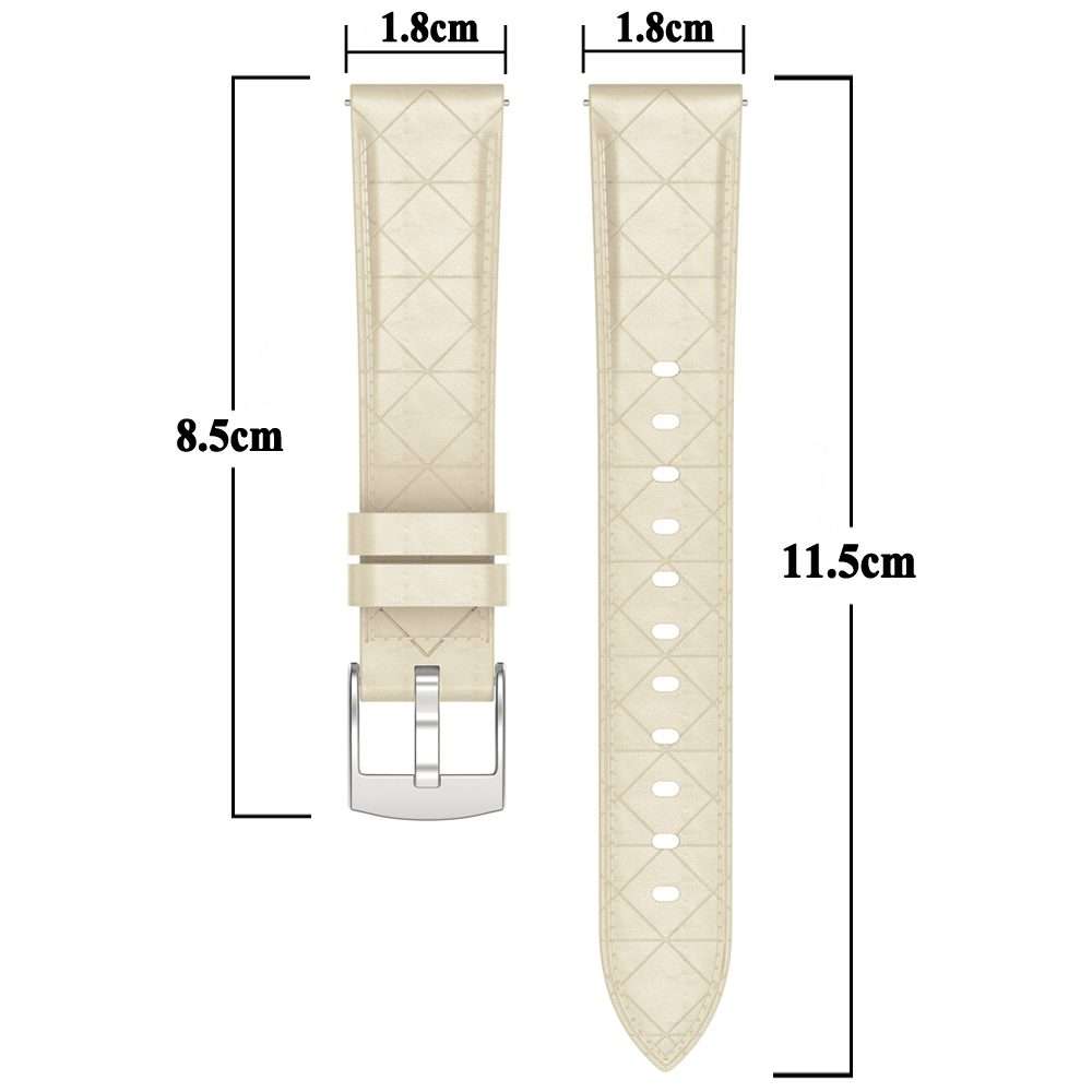 20mm Square Leather Silver Buckle Watch Band(Black)