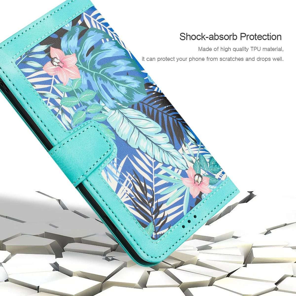 For Xiaomi 15 Pro Floral Pattern Leather Phone Case with Lanyard(Green)