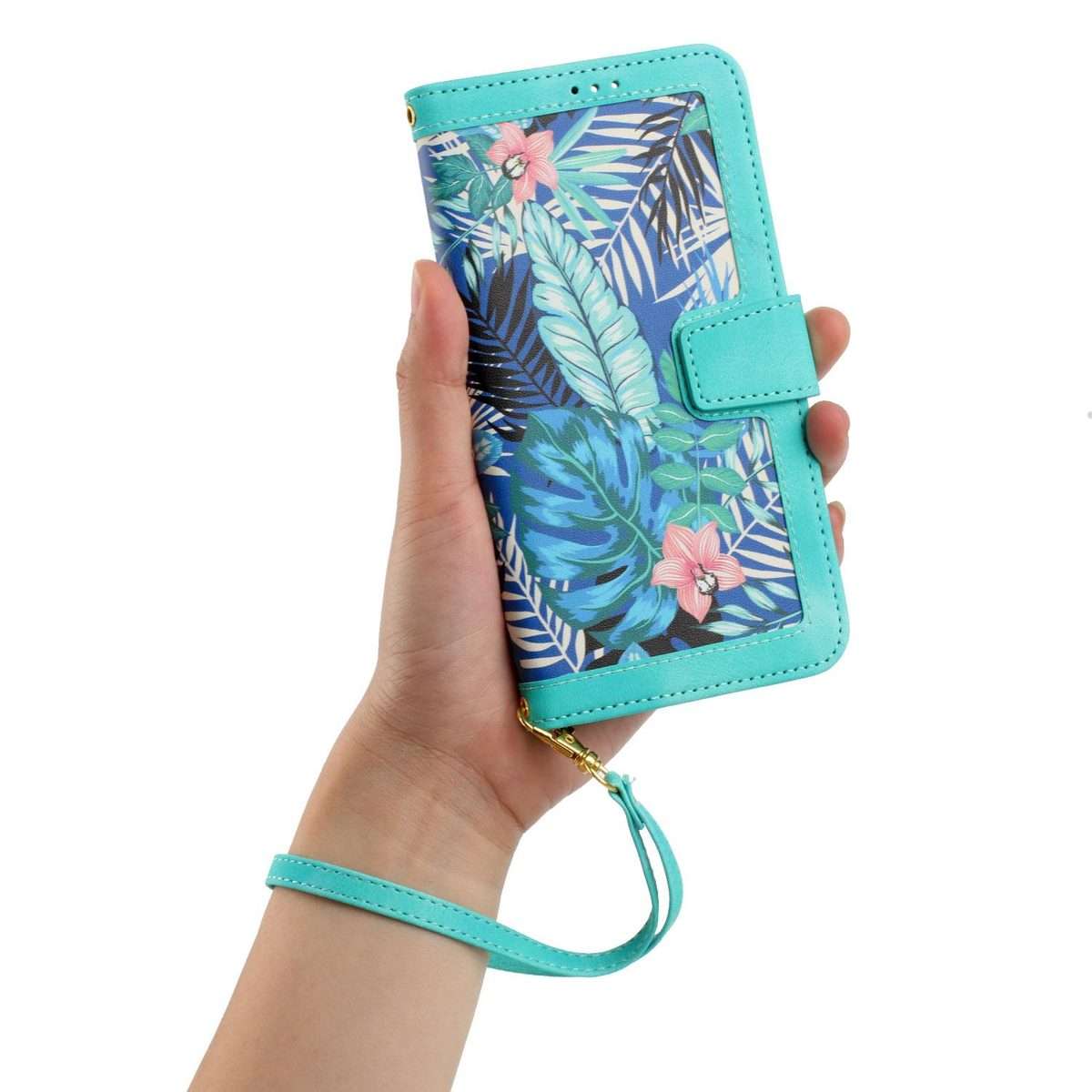 For Xiaomi 15 Pro Floral Pattern Leather Phone Case with Lanyard(Green)