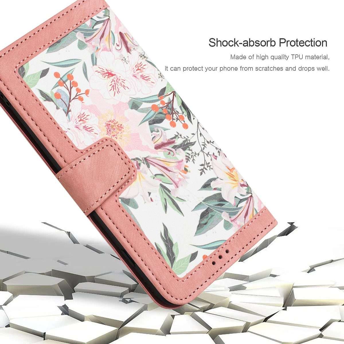 For Xiaomi 15 Pro Floral Pattern Leather Phone Case with Lanyard(Pink)