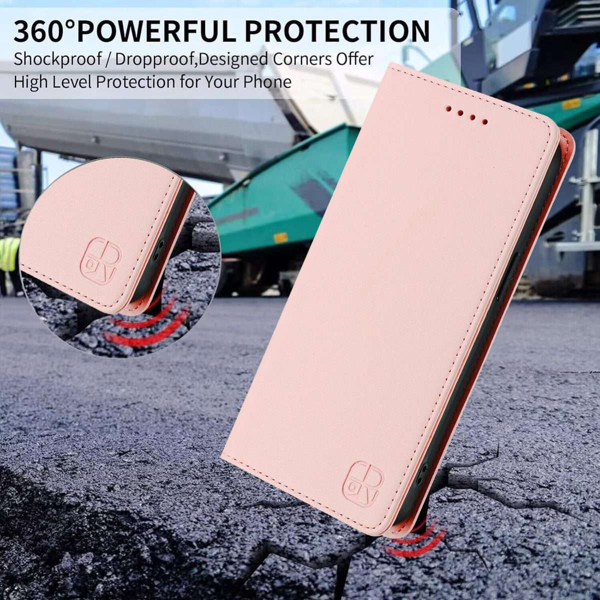 For Tecno Camon 50 Pro 4G RC01 Dual-Folded Magnetic Suction RFID Leather Phone Case(Pink)