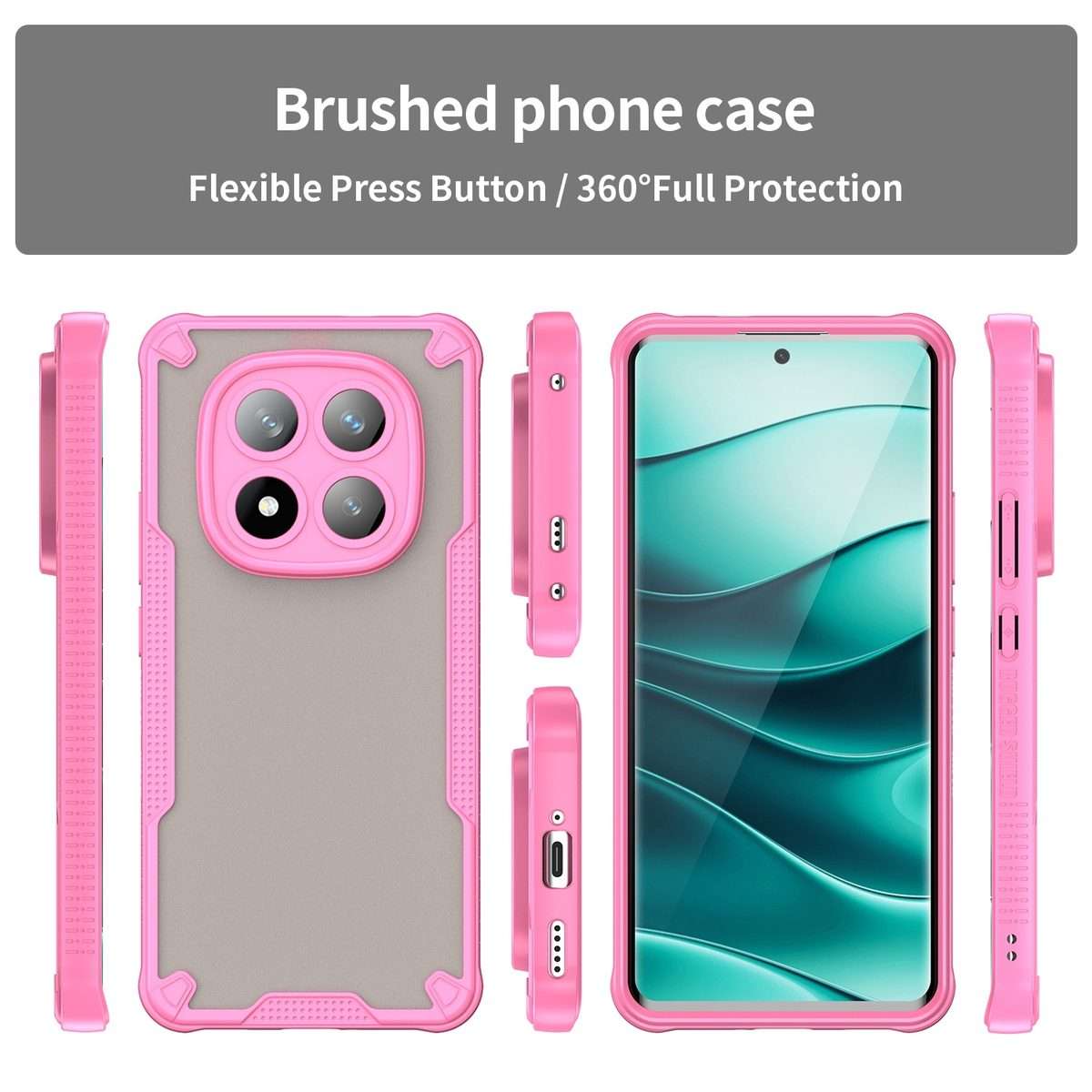 For Redmi Note 14 Pro+ 5G Armor Glaze PC Hybrid TPU Phone Case(Pink)