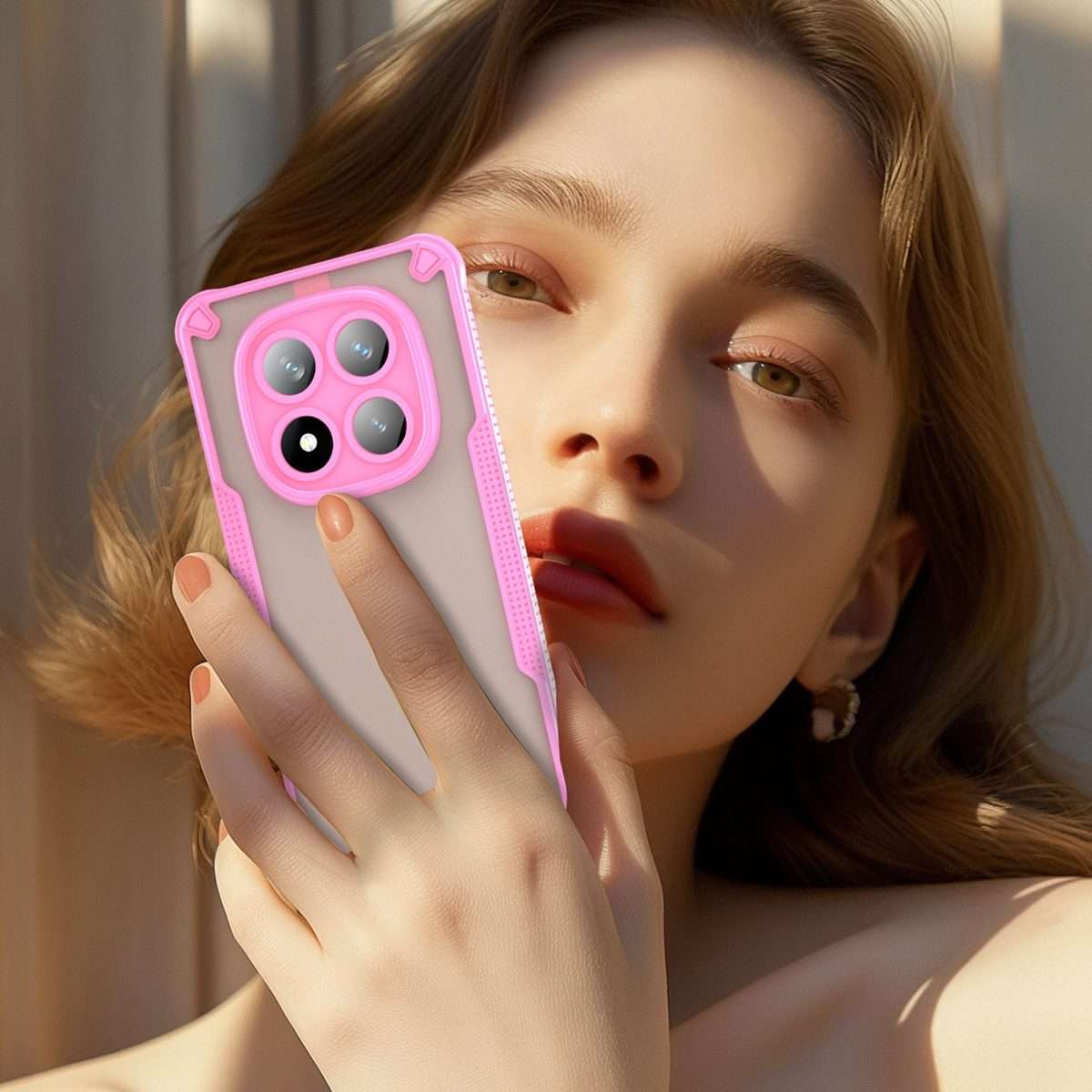 For Redmi Note 14 Pro+ 5G Armor Glaze PC Hybrid TPU Phone Case(Pink)
