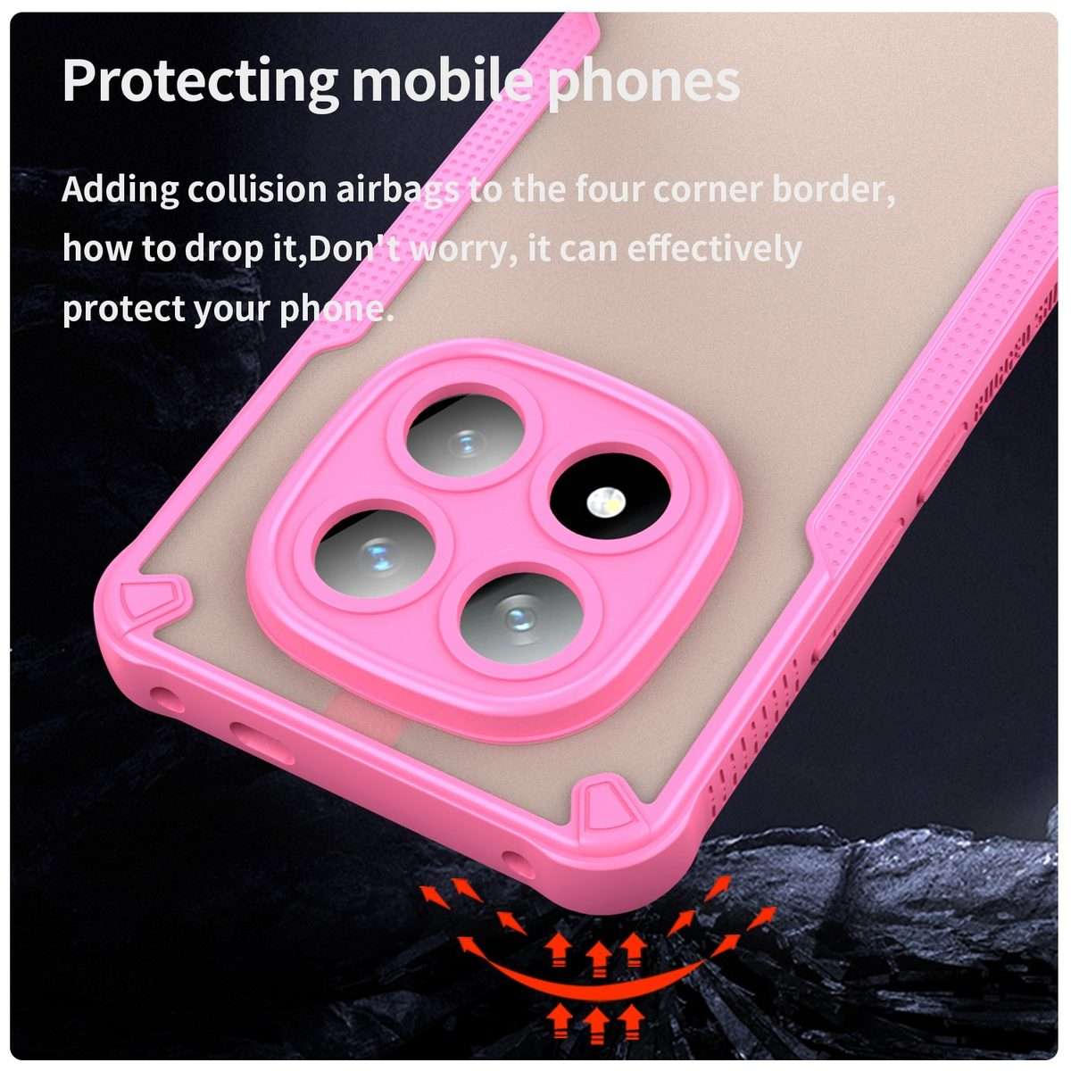 For Redmi Note 14 Pro+ 5G Armor Glaze PC Hybrid TPU Phone Case(Pink)