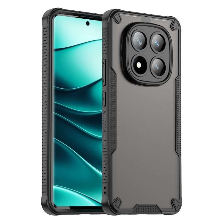 For Redmi Note 14 Pro+ 5G Armor Glaze PC Hybrid TPU Phone Case(Black)