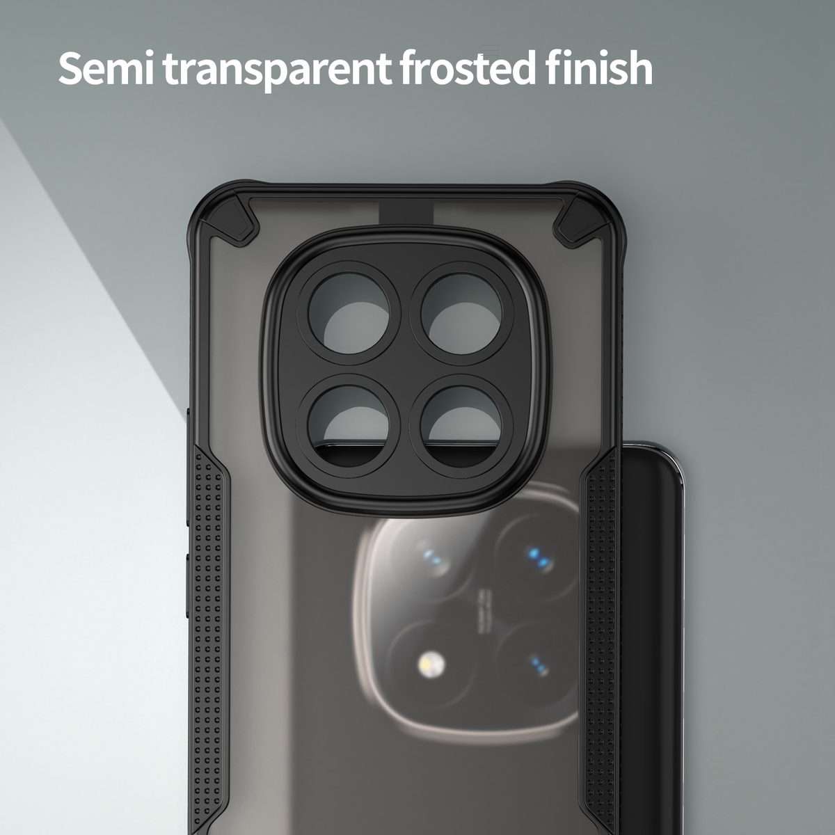 For Redmi Note 14 Pro+ 5G Armor Glaze PC Hybrid TPU Phone Case(Black)