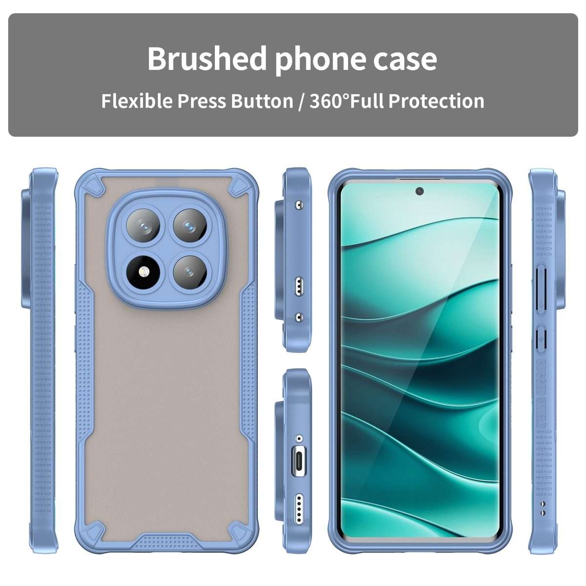 For Redmi Note 14 Pro+ 5G Armor Glaze PC Hybrid TPU Phone Case(Blue)