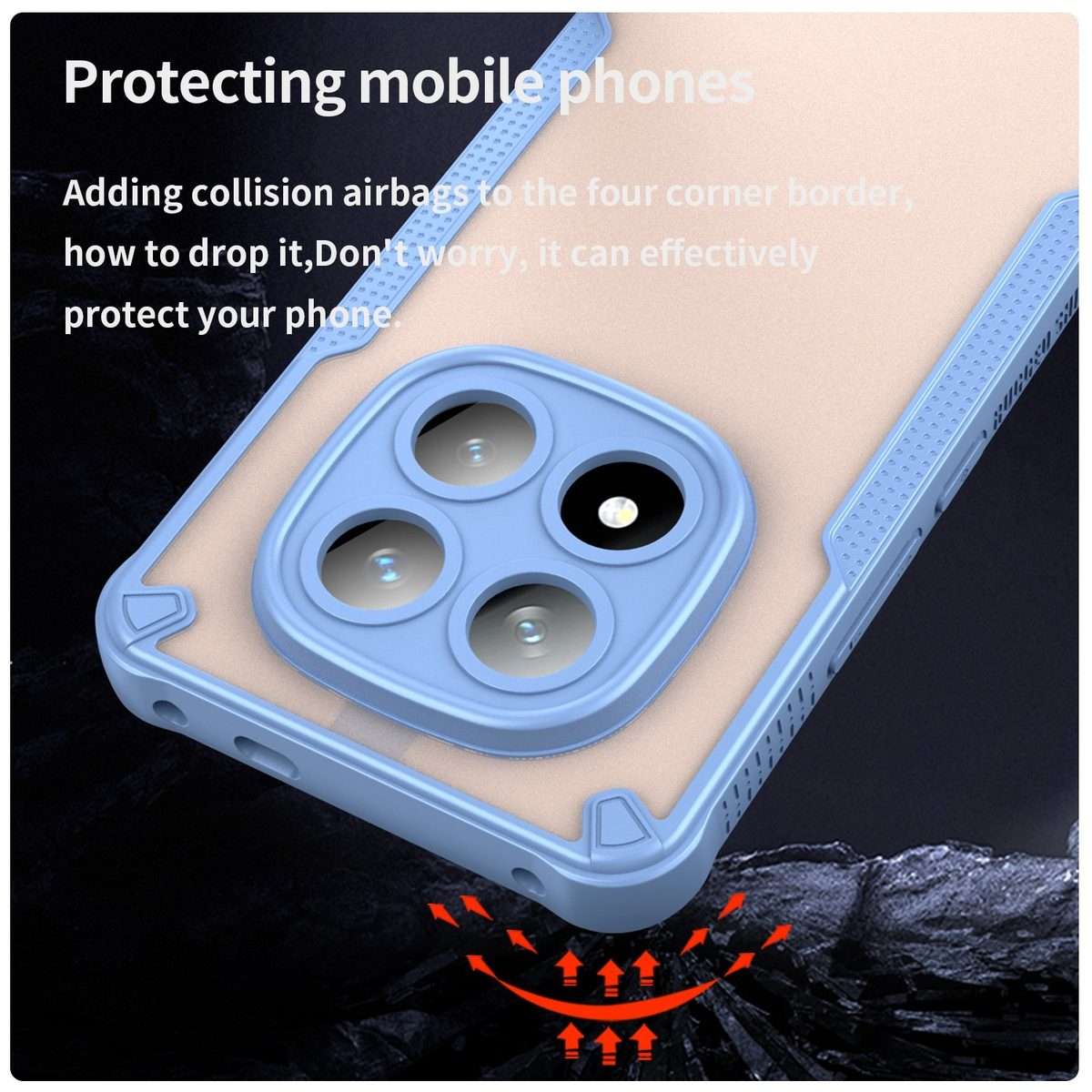 For Redmi Note 14 Pro+ 5G Armor Glaze PC Hybrid TPU Phone Case(Blue)