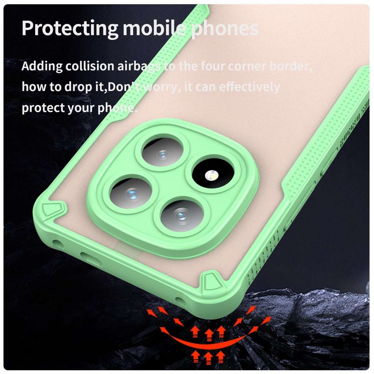 For Redmi Note 14 Pro+ 5G Armor Glaze PC Hybrid TPU Phone Case(Green)