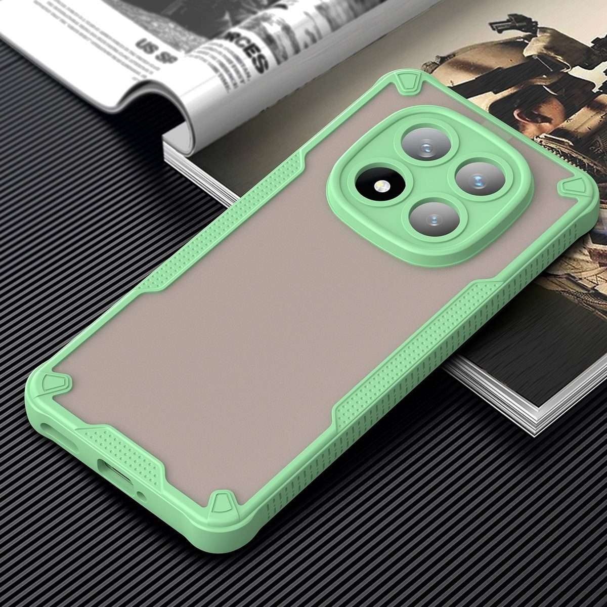 For Redmi Note 14 Pro+ 5G Armor Glaze PC Hybrid TPU Phone Case(Green)