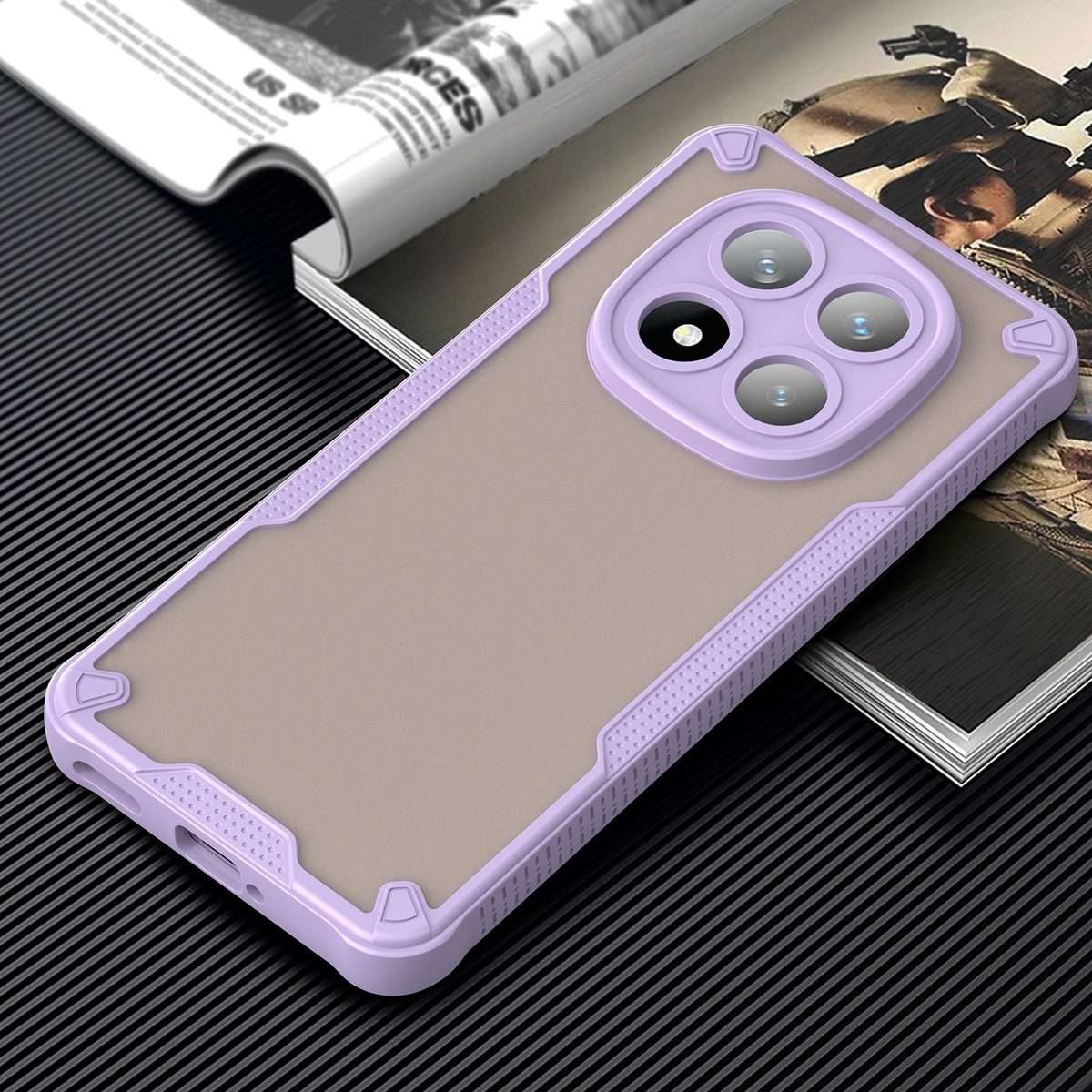 For Redmi Note 14 Pro+ 5G Armor Glaze PC Hybrid TPU Phone Case(Purple)