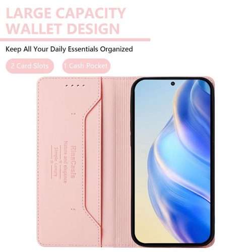 For Honor 300 Pro / 300 Ultra RC01 Dual-Folded Magnetic Suction RFID Leather Phone Case(Pink)