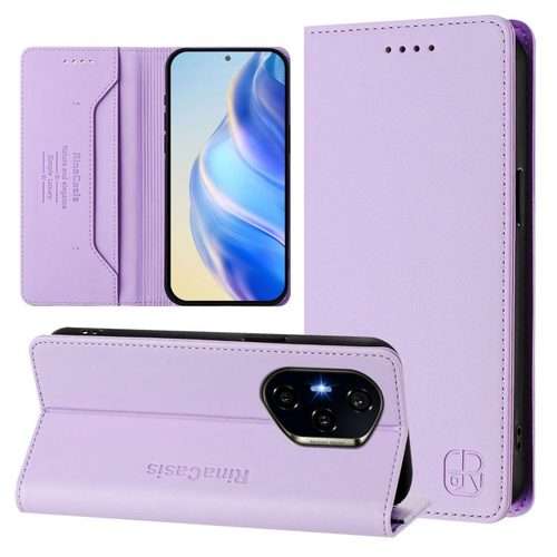 For Honor 300 Pro / 300 Ultra RC01 Dual-Folded Magnetic Suction RFID Leather Ph ... (Light Purple)