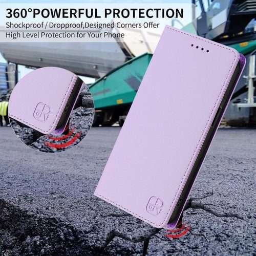 For Honor 300 Pro / 300 Ultra RC01 Dual-Folded Magnetic Suction RFID Leather Ph ... (Light Purple)