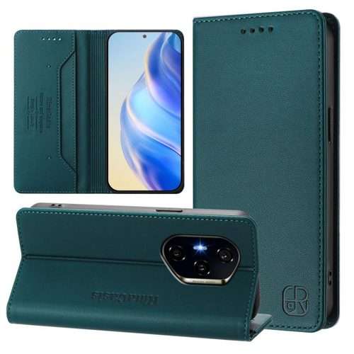 For Honor 300 Pro / 300 Ultra RC01 Dual-Folded Magnetic Suction RFID Leather Phon ... (Dark Green)