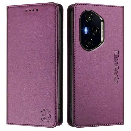 For Honor 300 Pro / 300 Ultra RC01 Dual-Folded Magnetic Suction RFID Leather Phone Case(Violet)