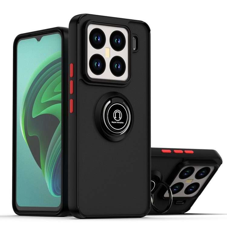 For Xiaomi 15 Pro Q Shadow 1 Series TPU + PC Phone Case with Ring(Black+Red)
