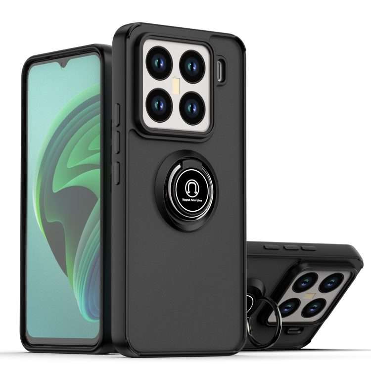 For Xiaomi 15 Pro Q Shadow 1 Series TPU + PC Phone Case with Ring(Black+Black)