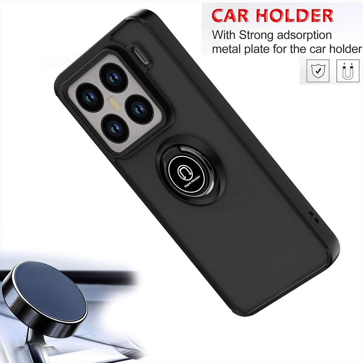 For Xiaomi 15 Pro Q Shadow 1 Series TPU + PC Phone Case with Ring(Red)
