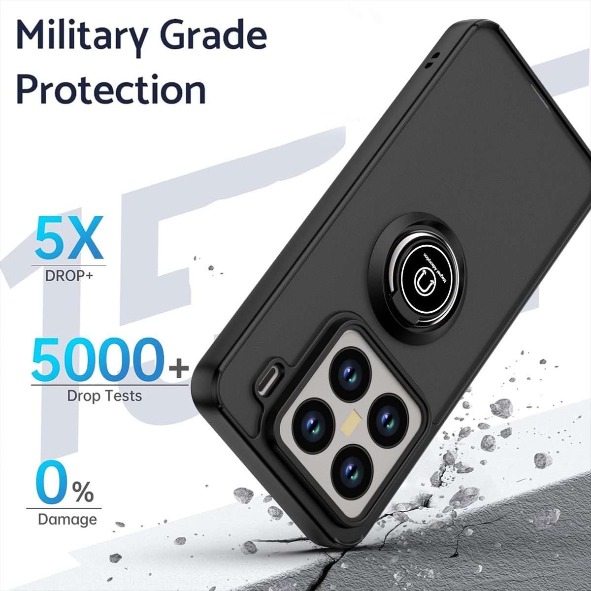 For Xiaomi 15 Pro Q Shadow 1 Series TPU + PC Phone Case with Ring(Royal Blue)