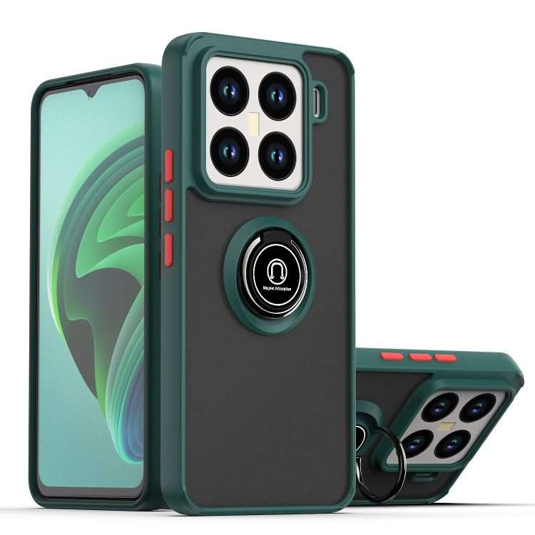 For Xiaomi 15 Pro Q Shadow 1 Series TPU + PC Phone Case with Ring(Dark Green)