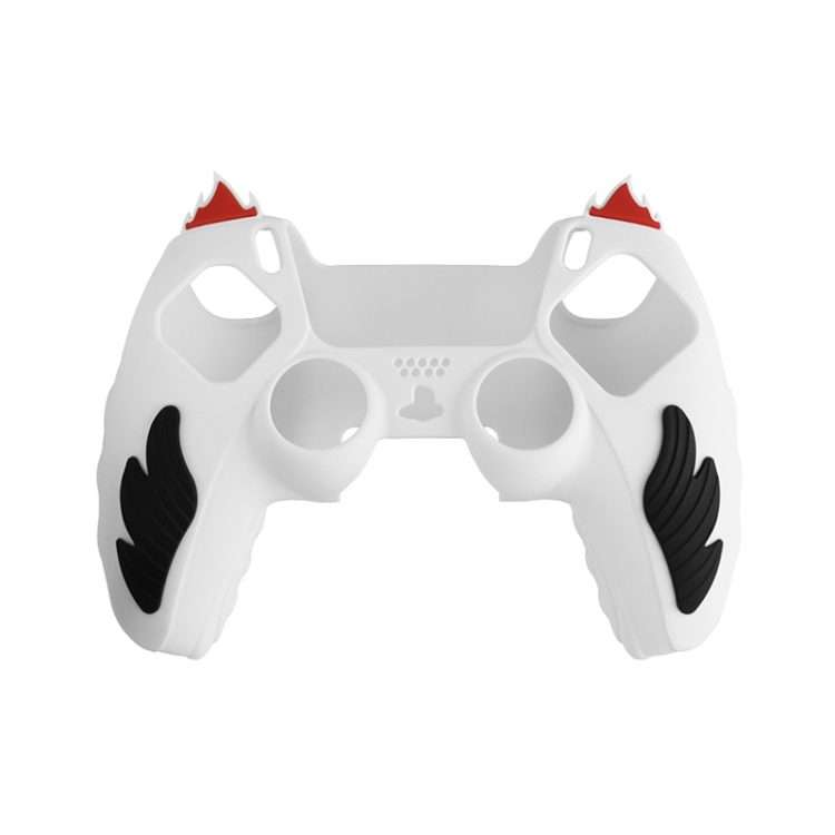 For Sony PS5 Flame Silicone Gamepad Protective Case(White)