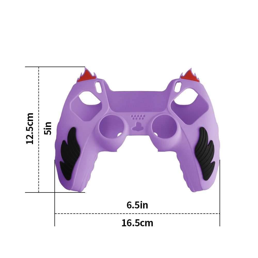 For Sony PS5 Flame Silicone Gamepad Protective Case(Red)