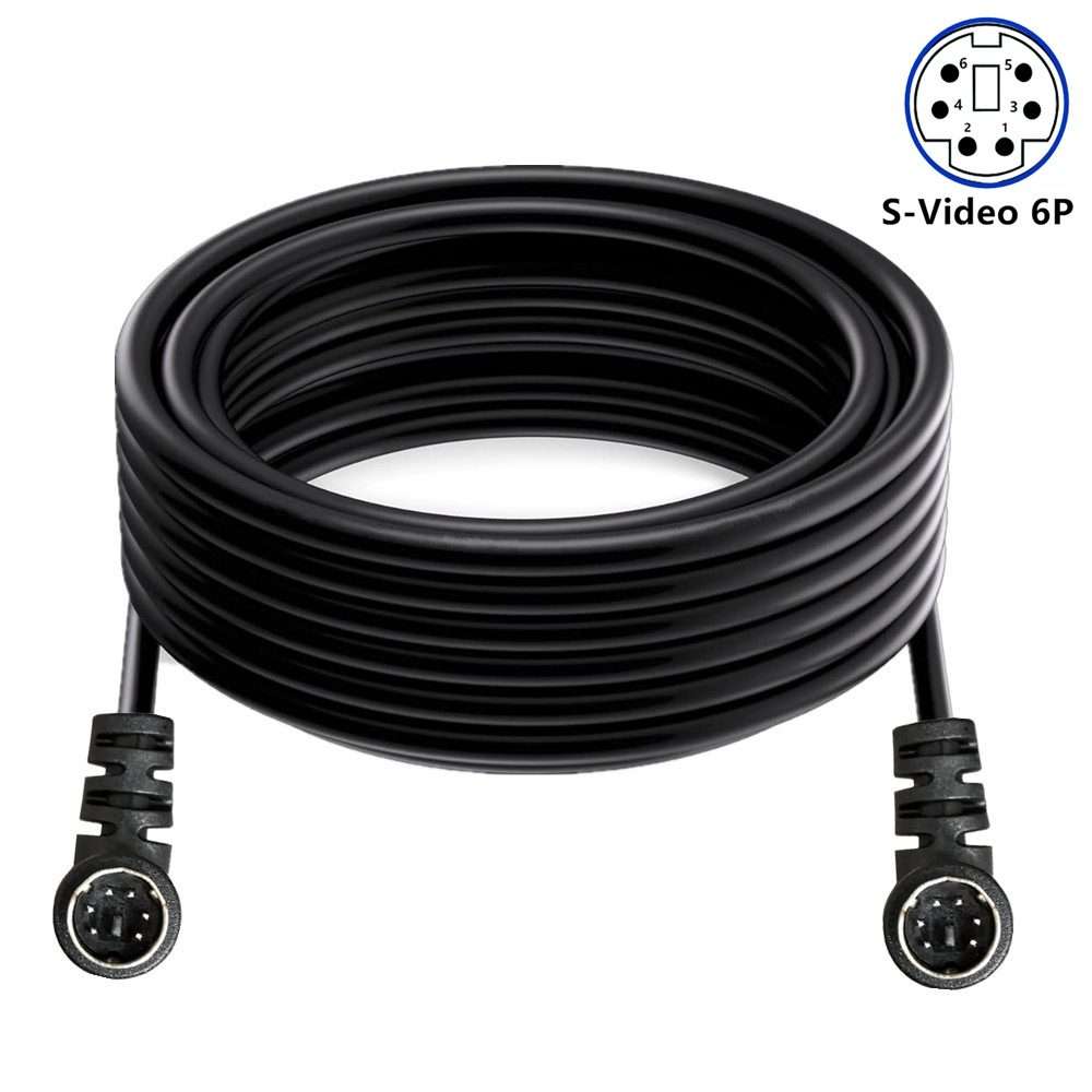 Mini DIN 6 Pin Core Extension Cable, Length:0.5m(Male to Male Elbow)
